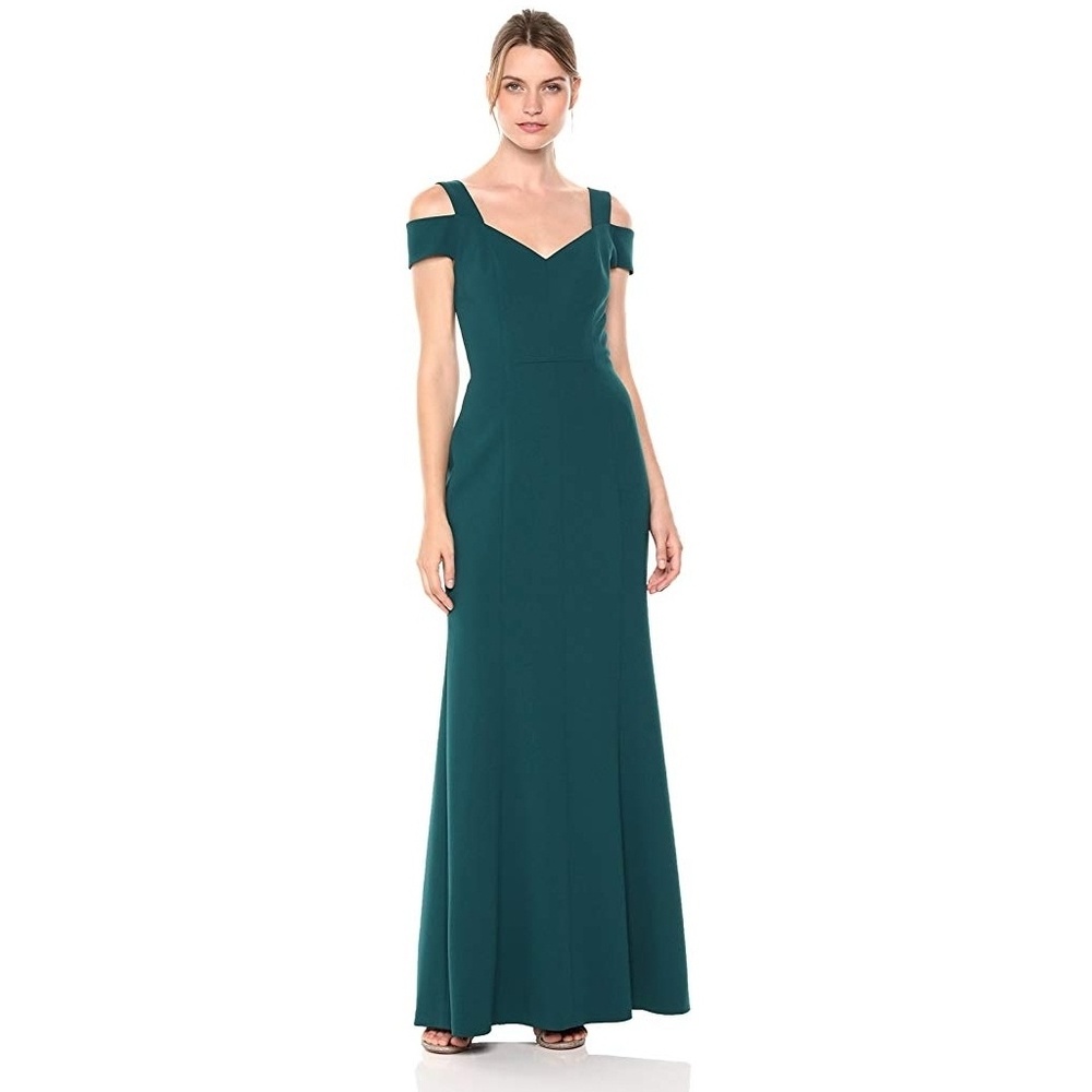 Eliza J cold shoulder fitted gown